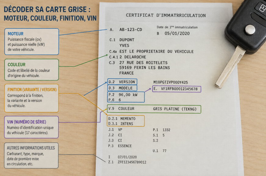 Décoder sa carte grise