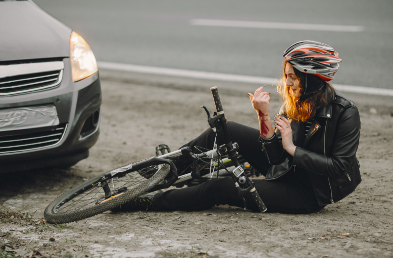 Accident avec un vélo qui est en tort